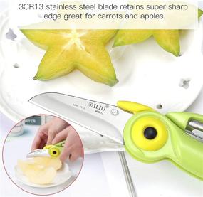 img 1 attached to 🥔 ILID 2-in-1 Peeler Knife: Potato Carrot Cutter, Fruit & Vegetable Peeler Kitchen Tool from Germany - Winner of Red Dot Design Award (A05)