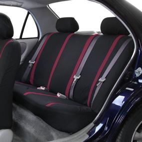 img 2 attached to FH Group Unique Flat Cloth Full Set Car Seat Covers With Gift- Universal Fit For Cars Trucks And SUVs (Burgundy)