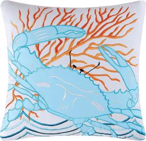 img 1 attached to Home 842981668B Crab Pillow Blue