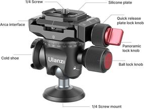 img 1 attached to 🔝 Inverted Ball Head with Cold Shoe, U-120: Professional Metal Panoramic Quick Release Ball Head for Improved Stability and Stronger Locking, Arca Swiss Plate Included