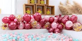 img 2 attached to 🎈 120-Piece Burgundy Pink, Gold Balloon Arch Garland Kit with Confetti Latex Balloons and 7 Decorative Tools - Ideal for Shower, Burgundy Wedding, Girl Birthday, and Wine Red Party Decorations