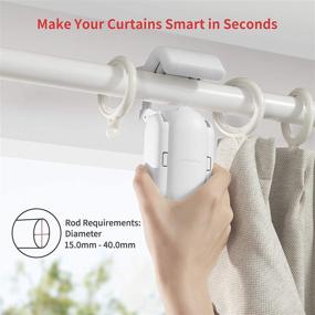 img 2 attached to 🪞 Enhance Your Lifestyle with the SwitchBot Curtain Smart Electric Motor - Intelligent Wireless Control, Hub Compatibility with Alexa, Google Home, HomePod, IFTTT - (Rod, Black)