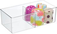 🗄️ mdesign clear plastic 2 compartment drawer & closet storage bin - organizer for scarves, socks, bras, and underwear - dress drawer & shelf organization логотип