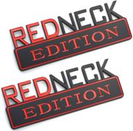 2pcs redneck edition car emblem chrome badge 3d sticker decal for f-150 f250 f350 silverado ram 1500 (red/black) logo