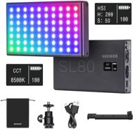 свет neewer sl80 rgb для видео: полноцветное 360° освещение, 9 эффектов, аккумулятор с возможностью зарядки - идеально для гейминга, youtube, блоггинга и фотографии. логотип