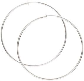 img 2 attached to 💍 Claire's 70MM Clip-On Hoop Earrings in Silver