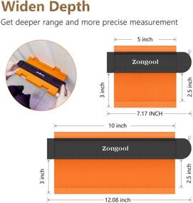 img 2 attached to 📐 ZONGOOL 2 Pack Contour Gauge Profile Tool (5 inch+10 inch) Adjustable Lock - Perfect Duplicator for Irregular Shapes in Welding, Woodworking, and DIY Projects
