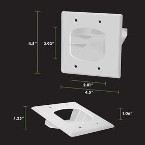 img 3 attached to Встраиваемая низковольтная кабельная плита TOPGREENER для домашних кинотеатров 🔌 - 2-порт 4.50" x 4.50" - поликарбонатный термопластик - белый (2 шт., TG8882-2PCS)