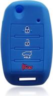 💙 enhanced protection & style: massimiliano incas dobrev 4 buttons silicone case for kia sorento carens rio forte soul optima sportage flip remote key - blue logo