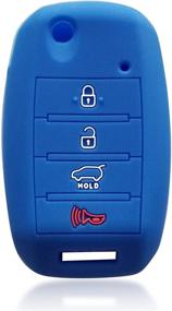 img 4 attached to 💙 Enhanced Protection & Style: Massimiliano Incas Dobrev 4 Buttons Silicone Case for KIA Sorento Carens Rio Forte Soul Optima Sportage Flip Remote Key - Blue