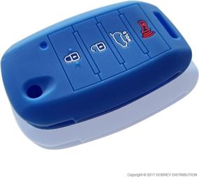 img 2 attached to 💙 Enhanced Protection & Style: Massimiliano Incas Dobrev 4 Buttons Silicone Case for KIA Sorento Carens Rio Forte Soul Optima Sportage Flip Remote Key - Blue