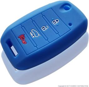 img 3 attached to 💙 Enhanced Protection & Style: Massimiliano Incas Dobrev 4 Buttons Silicone Case for KIA Sorento Carens Rio Forte Soul Optima Sportage Flip Remote Key - Blue