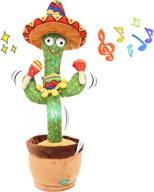 🌵 dancing cactus plushies toy with 120 english songs - singing, talking, recording, repeating - sunny cactus sand hammer - 12.6 inch logo