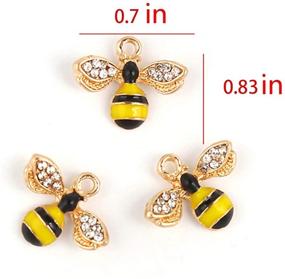 img 3 attached to 🐝 FAFAHOUSE Enamel Bee Pendant Charms: Sparkling Honeybee Jewelry Making Supplies – 20PCS with Crystals for DIY Necklaces and Crafting