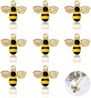 🐝 fafahouse enamel bee pendant charms: sparkling honeybee jewelry making supplies – 20pcs with crystals for diy necklaces and crafting logo