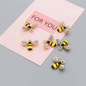 img 1 attached to 🐝 FAFAHOUSE Enamel Bee Pendant Charms: Sparkling Honeybee Jewelry Making Supplies – 20PCS with Crystals for DIY Necklaces and Crafting