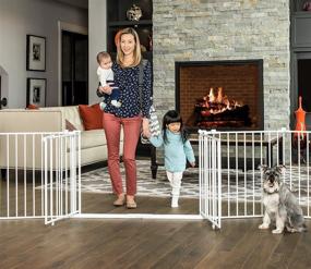 img 2 attached to 🔒 Regalo 192-Inch Super Wide Baby Gate and Play Yard, 4-In-1 with Bonus Kit - Adjustable, Double Door, 192 x 1.5 x 28 inches; 24 Pounds (Pack of 1)