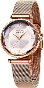 img 4 attached to ⌚ Женские водонепроницаемые наручные часы CIVO с бриллиантами: совмещение функциональности и стиля