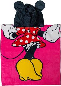 img 1 attached to Детская плащ-пончо с капюшоном и изображением Минни Маус от Disney - супер мягкая и впитывающая хлопковая ткань, идеально подходит для купания, бассейна, пляжа - размеры 22 x 22 дюйма - официальный продукт Disney.