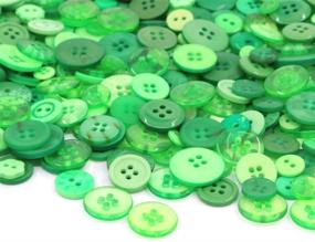 img 1 attached to Green Resin Buttons Set- 650 Pieces of Assorted Sizes, Round Craft Buttons with 2 and 4 Holes for Sewing, DIY Crafts, and Children's Manual Button Painting