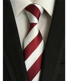 img 1 attached to 👔 Timeless Elegance: Classic White Stripe Jacquard Necktie