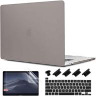 📱 matte hard shell case with silicone keyboard skin and screen protector for 2016-2020 macbook pro 13 inch a2338 a2251 a2289 a2159 a1989 a1706 - grey logo