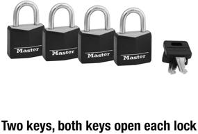 img 1 attached to 🔐 4 Pack of Master Lock 131Q Covered Aluminum Padlocks with Key - Black
