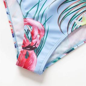 img 1 attached to IFFEI Mommy and Me Flamingo Printed V Neck One Piece Swimsuit: Ideal Family Matching Swimwear