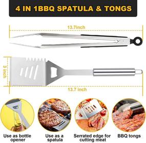 img 3 attached to 31-Piece BBQ Grill Accessories Tools Set, Premium Stainless Steel Grilling Tools with Carry Bag, Grill Mats for Camping/Backyard Barbecue, Grill Tools Set Ideal for Men and Women