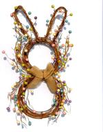 charming easter bunny spring wreath: blossom rabbit garland with pastel berries for front door decor logo