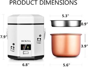 img 3 attached to 🍚 DCIGNA 1.2L Mini Rice Cooker: Compact Electric Lunch Box for 1-2 People - Portable Travel Rice Cooker with Keep Warm Function, Non-stick Pot - Ideal for Soup, Rice, Stews, Grains & Oatmeal