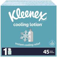 🌴 kleenex cooling lotion facial tissues - coconut oil & aloe scented, 1 cube box, 45 total tissues logo