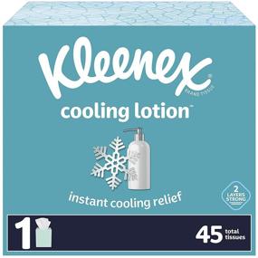 img 4 attached to 🌴 Kleenex Cooling Lotion Facial Tissues - Coconut Oil & Aloe Scented, 1 Cube Box, 45 Total Tissues