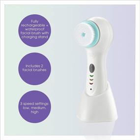 img 1 attached to Revitalizing True Glow: Conair Sonic Facial Brush - Waterproof & Rechargeable