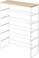 👟 white wood top shoe rack by yamazaki home - 6 tier, one size логотип