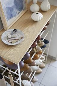 img 2 attached to 👟 White Wood Top Shoe Rack by Yamazaki Home - 6 Tier, One Size