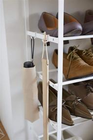 img 1 attached to 👟 White Wood Top Shoe Rack by Yamazaki Home - 6 Tier, One Size