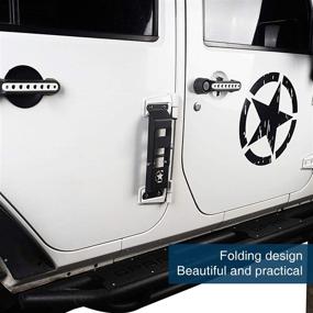 img 3 attached to Улучшите свой Jeep Wrangler JK с помощью u-Box металлической складной подножки - совместимо с 2007-2018 годом с установкой на петлях двери Jeep JK!