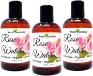 🌹 premium organic moroccan rose water - pack of 3 - imported from morocco - 100% pure (food grade) - hydrating & rejuvenating for face & neck - rich in vitamins a & c logo