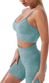 img 3 attached to Workout Seamless Athletic Tracksuits 3Pcs Light