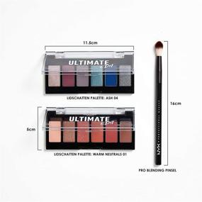 img 3 attached to NYX Professional Makeup Ultimate Shadow Palette Edit Duo Pressed Pigment Eyeshadow Kit With Bonus Eyeshadow Blending Brush (3-Piece Set)