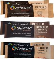 tailwind nutrition grab-and-go rebuild recovery 6 pack: chocolate, vanilla, and coffee assortment sports drinks! logo