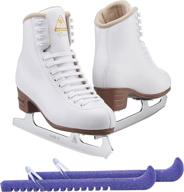 ⛸️ ultima excel white figure ice skates for women and girls - upgraded, new 2019 bundle with skate guards - jackson logo