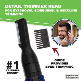 img 2 attached to 🧔 Wahl 5643-400 Lithium Pen Detail Trimmer with Interchangeable Heads: Nose, Ear, Neckline, Eyebrow, and More - Hygienic Grooming and Easy Cleaning with Rinseable Blades