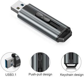 img 3 attached to 🔑 TOPESEL 128GB USB 3.1 Flash Drive High Speed 380MB/s USB Thumb Drive Memory Stick Pen Drive with Keychain Plug-and-Play Jump Drive Zip Drive