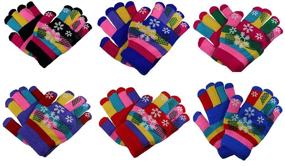 img 4 attached to 🧤 Wholesale Lot of 6-12 Pairs Gelante Toddler/Children Winter Knitted Magic Gloves: Affordable and Cozy Finger Warmers!