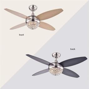 img 1 attached to 🌀 Tiffany CFL-8171SN Harvin Ceiling Fan - 4-Blade Wood Satin Nickel with Crystal Accents