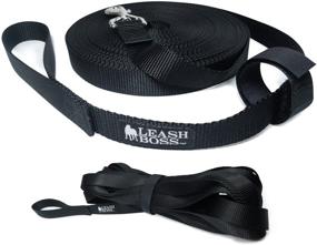 img 4 attached to 🐕 Leashboss Long Trainer - Black 20-Foot Nylon Dog Training Leash with Storage Strap - K9 Recall - for Large Dogs (20 Ft, 1 in)