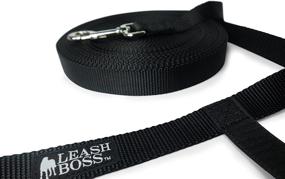 img 2 attached to 🐕 Leashboss Long Trainer - Black 20-Foot Nylon Dog Training Leash with Storage Strap - K9 Recall - for Large Dogs (20 Ft, 1 in)