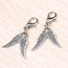 img 1 attached to 🕊️ JGFinds Angel Wings Clip On Charm - 10 Pack of Silver Tone Pendants with Lobster Clasp: Ideal DIY Jewelry Making Supplies